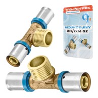 WÄRMER Trojnik PEX 16x1/2"x16 GZ redukcijski za prešanje